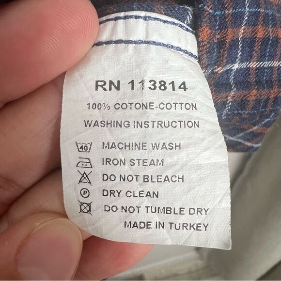 Billy Reid plaid button down blue and orange size medium Men's Shirt Longsleeve - Picture 3 of 6